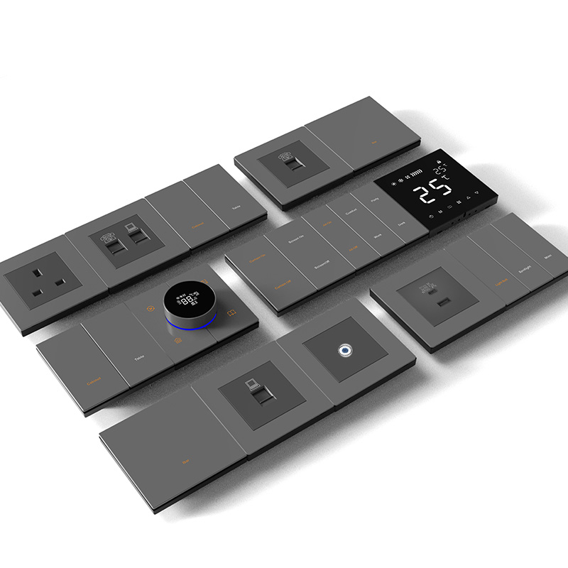 knx british wall switch and thermostat