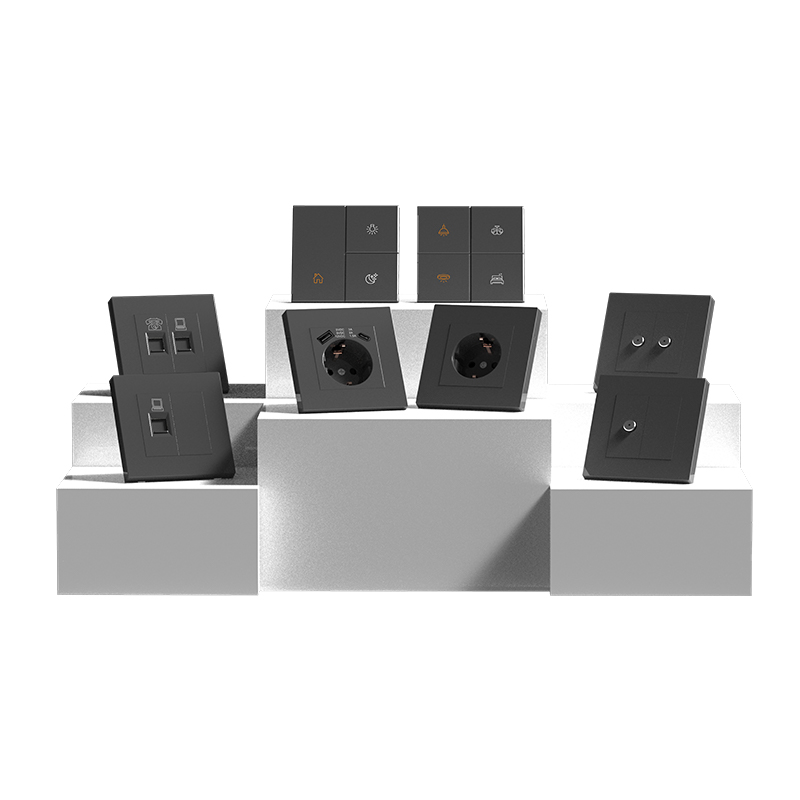D8C knx switch panel and schuko socket