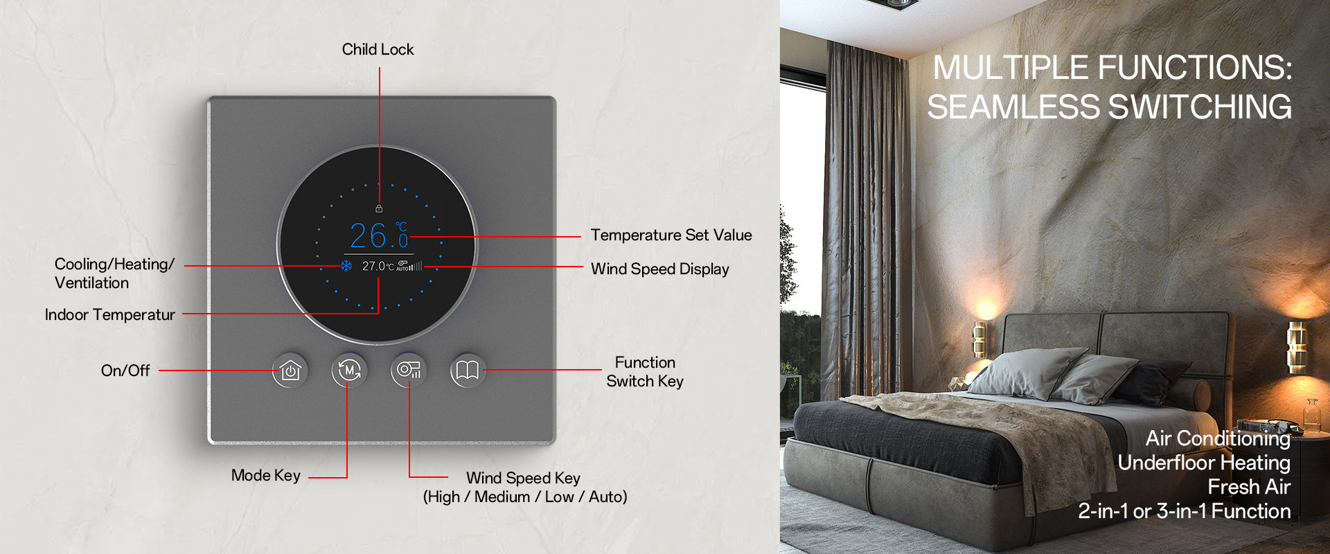 knx smart thermostat for smart home and smart hote
