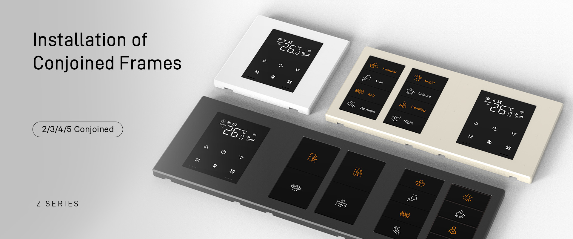 knx thermostat and switch panels